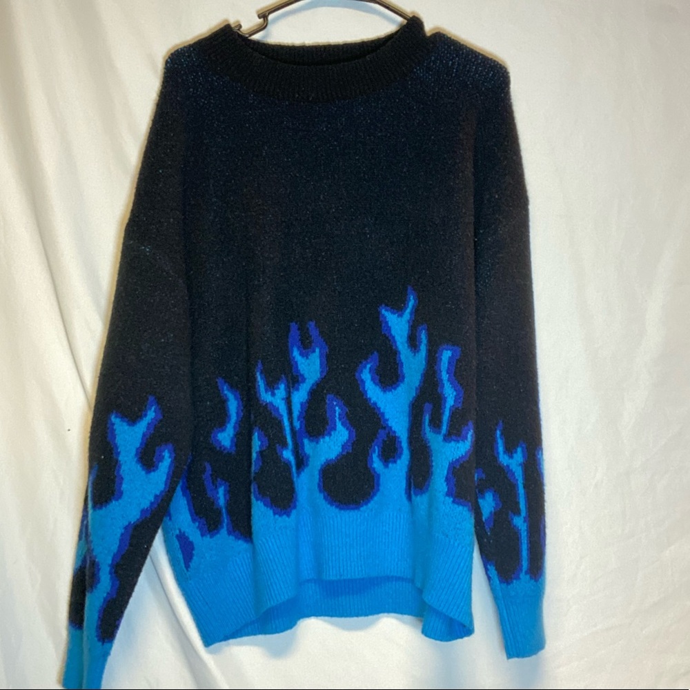 Blue flame sweater